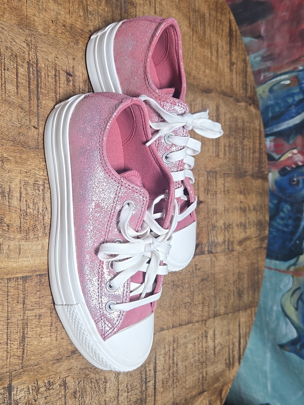 Converse Pink Glitter Low-Top Platform Sneakers
